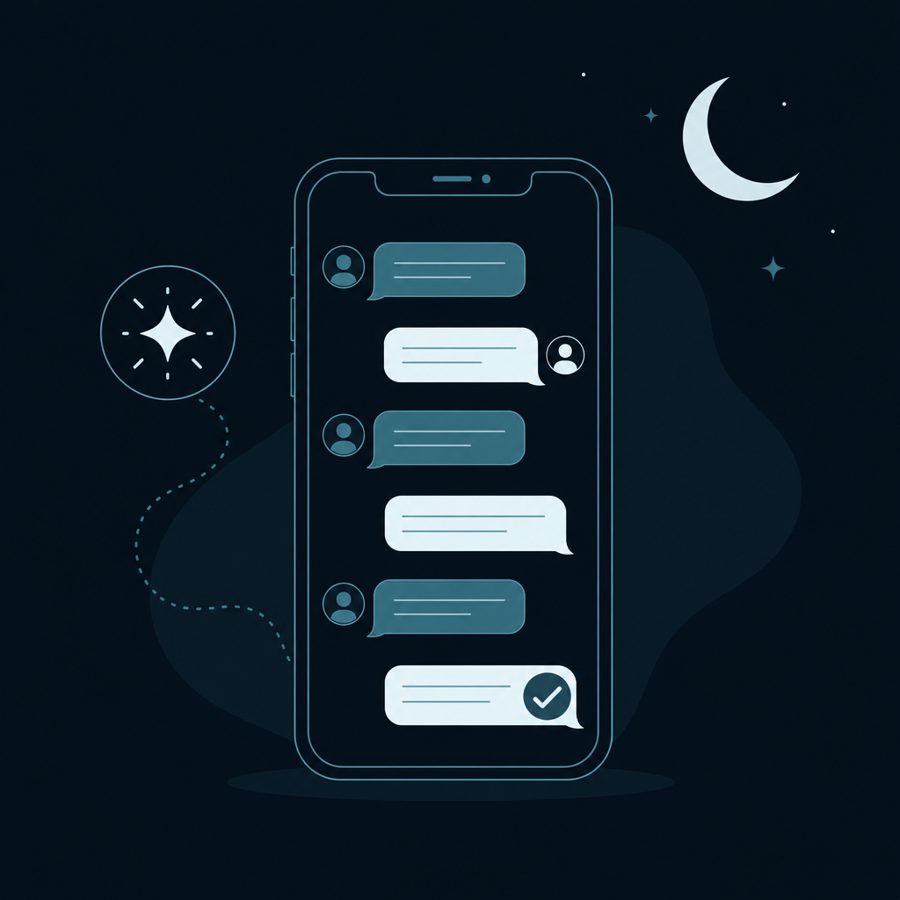 AI follow-up: a phone answering chats late at night